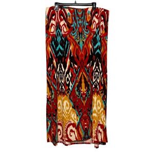 ICE Boho Y2K Indie Tribal Print Midi Skirt Women's 18/20W Hippie Festival Aesthe